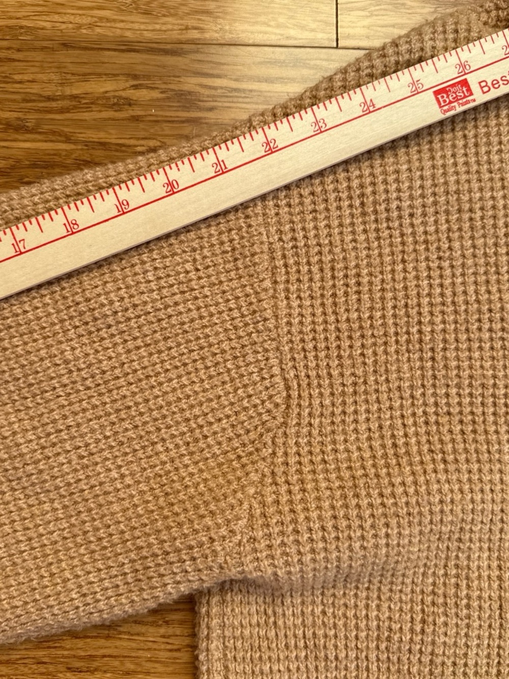 Aerie Cozy Waffle-Knit Mock Neck fisherman Sweater - Camel - Picture 6 of 7